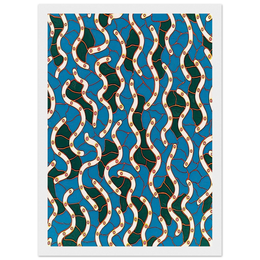 WAVES ON THE HUDSON RIVER 1988 Framed Poster | Yayoi Kusama Framed Prints Wall Art | Yayoi Kusama Prints