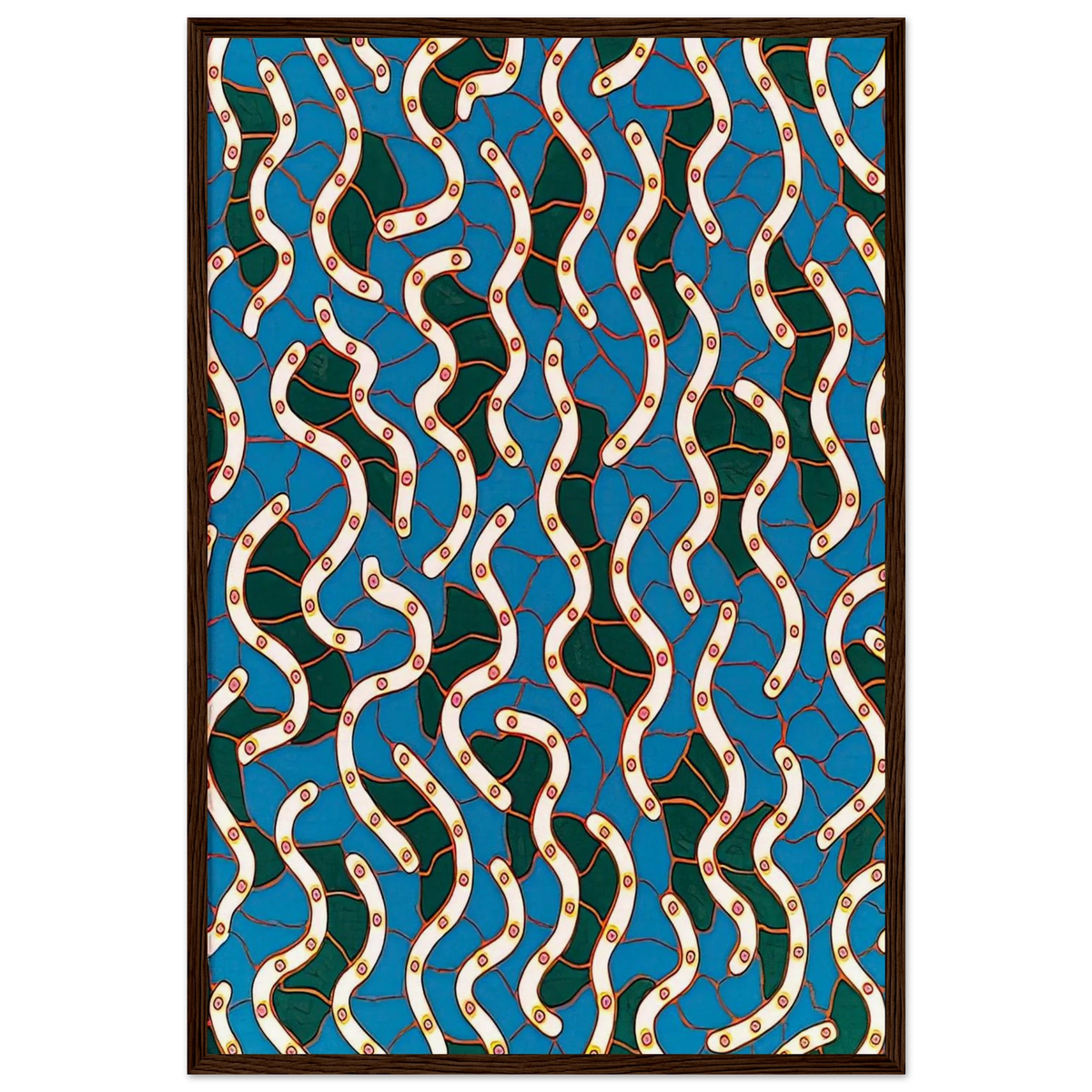 WAVES ON THE HUDSON RIVER 1988 Framed Poster | Yayoi Kusama Framed Prints Wall Art | Yayoi Kusama Prints