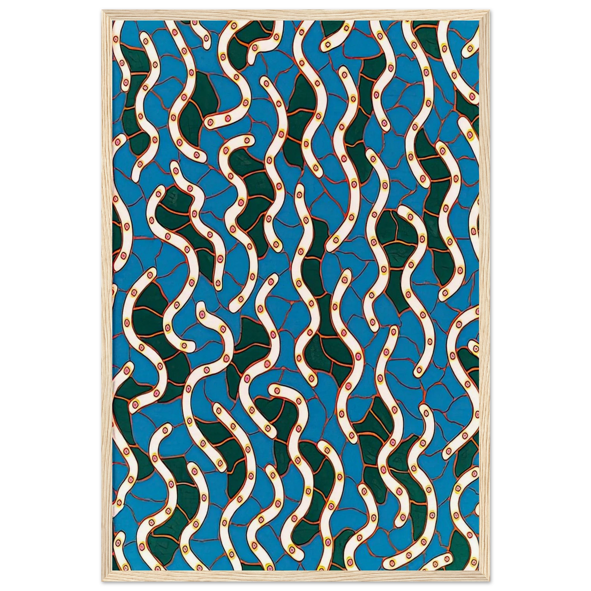 WAVES ON THE HUDSON RIVER 1988 Framed Poster | Yayoi Kusama Framed Prints Wall Art | Yayoi Kusama Prints