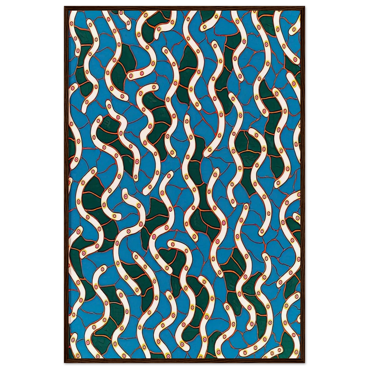 WAVES ON THE HUDSON RIVER 1988 Framed Poster | Yayoi Kusama Framed Prints Wall Art | Yayoi Kusama Prints