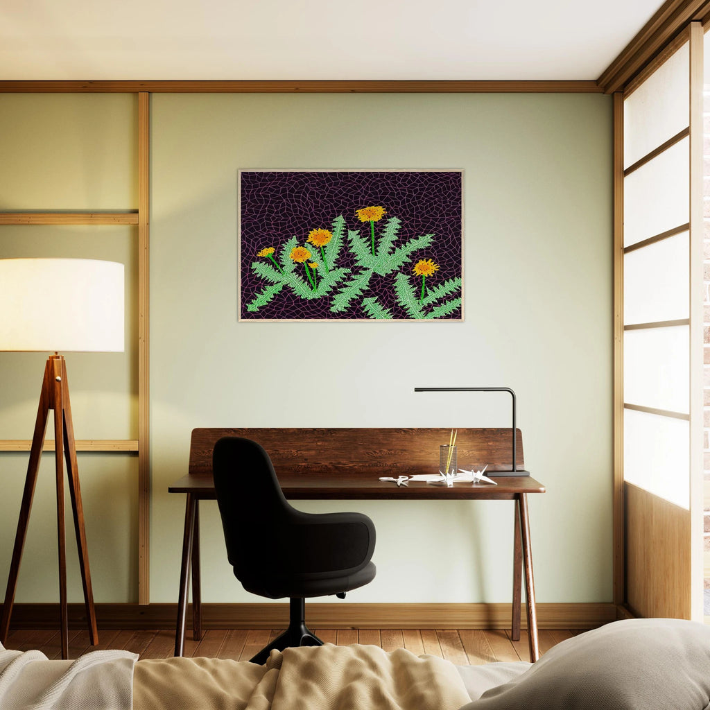 DANDELIONS 1985 Framed Poster | Yayoi Kusama Framed Prints Wall Art | Yayoi Kusama Prints