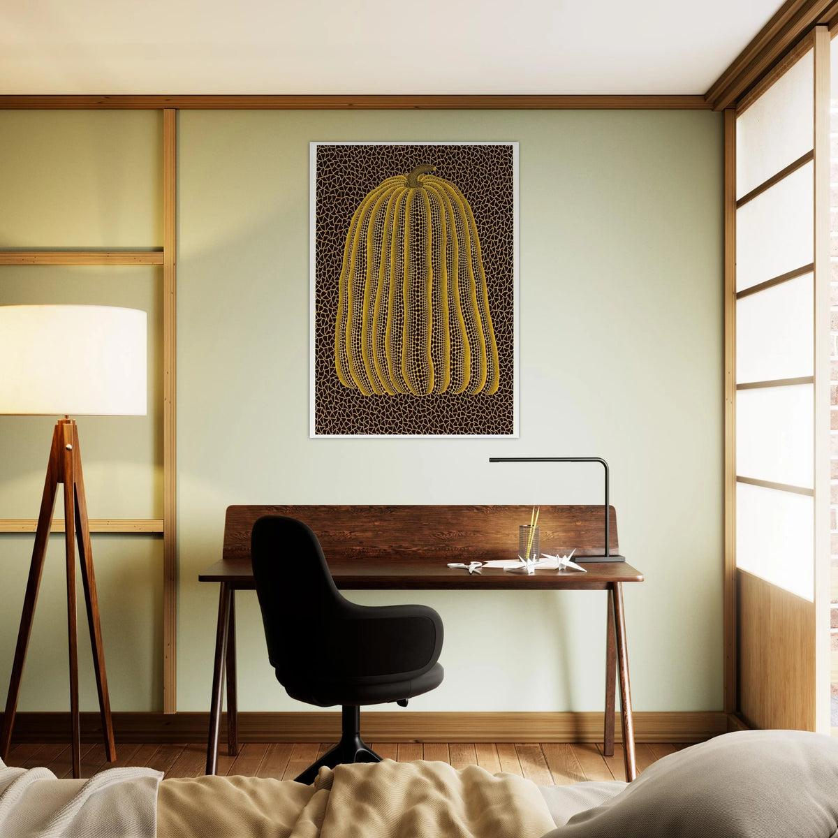 YELLOW PUMPKIN 1992 Framed Poster | Yayoi Kusama Framed Prints Wall Art | Yayoi Kusama Prints