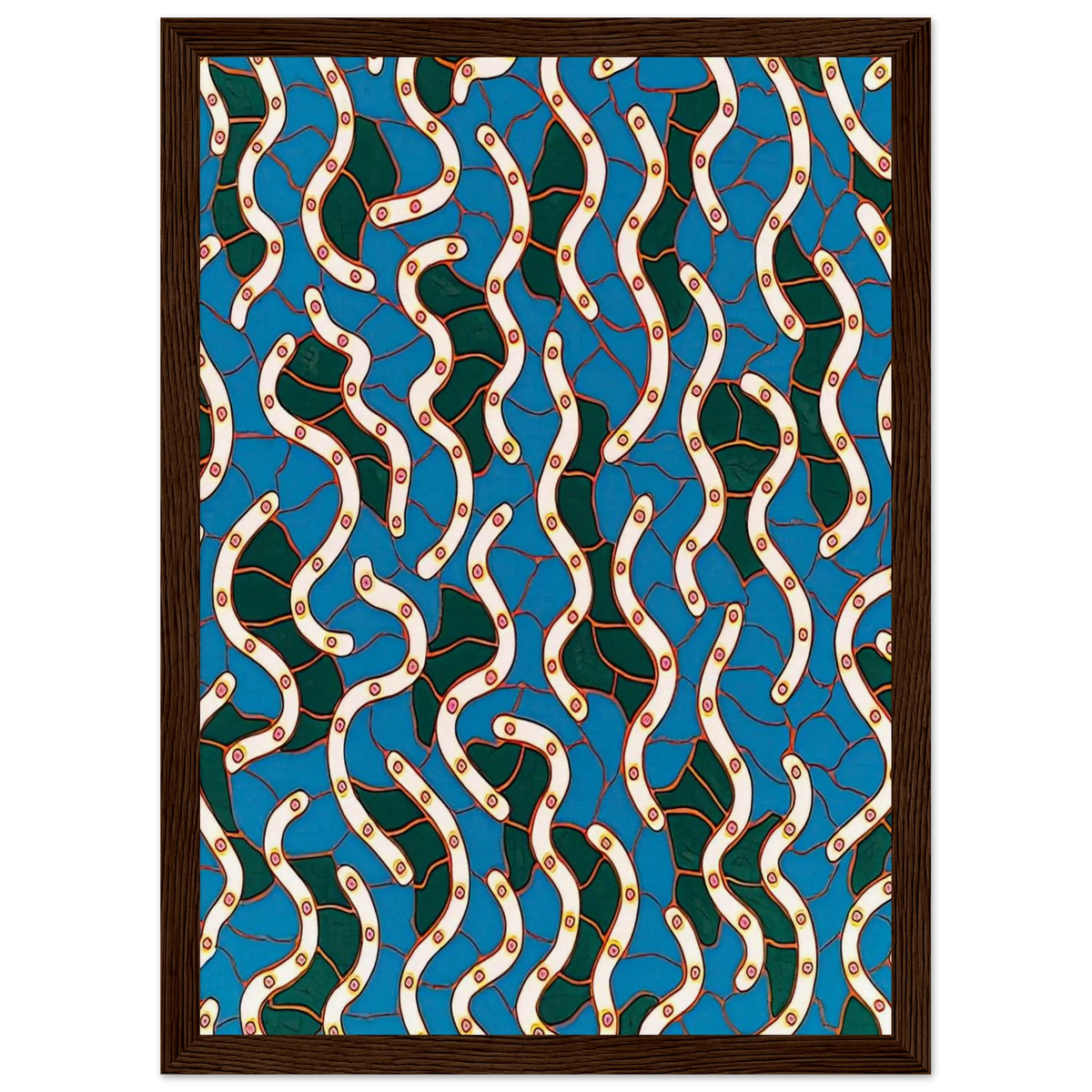 WAVES ON THE HUDSON RIVER 1988 Framed Poster | Yayoi Kusama Framed Prints Wall Art | Yayoi Kusama Prints