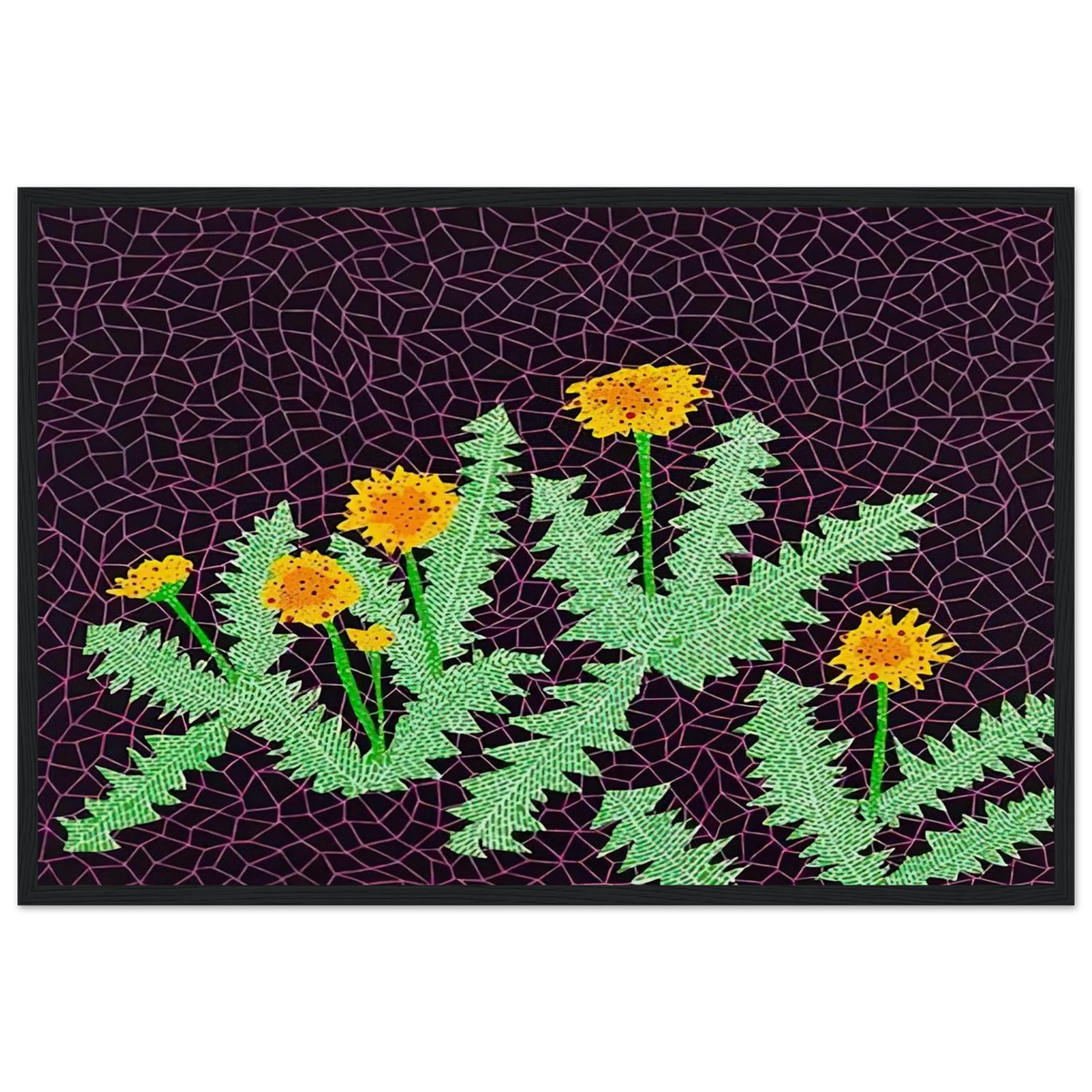 DANDELIONS 1985 Framed Poster | Yayoi Kusama Framed Prints Wall Art | Yayoi Kusama Prints