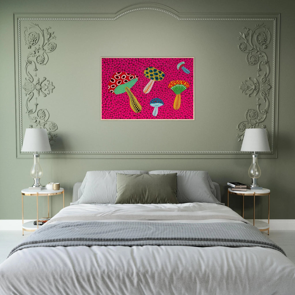 MUSHROOMS 1995 Framed Poster | Yayoi Kusama Framed Prints Wall Art | Yayoi Kusama Prints