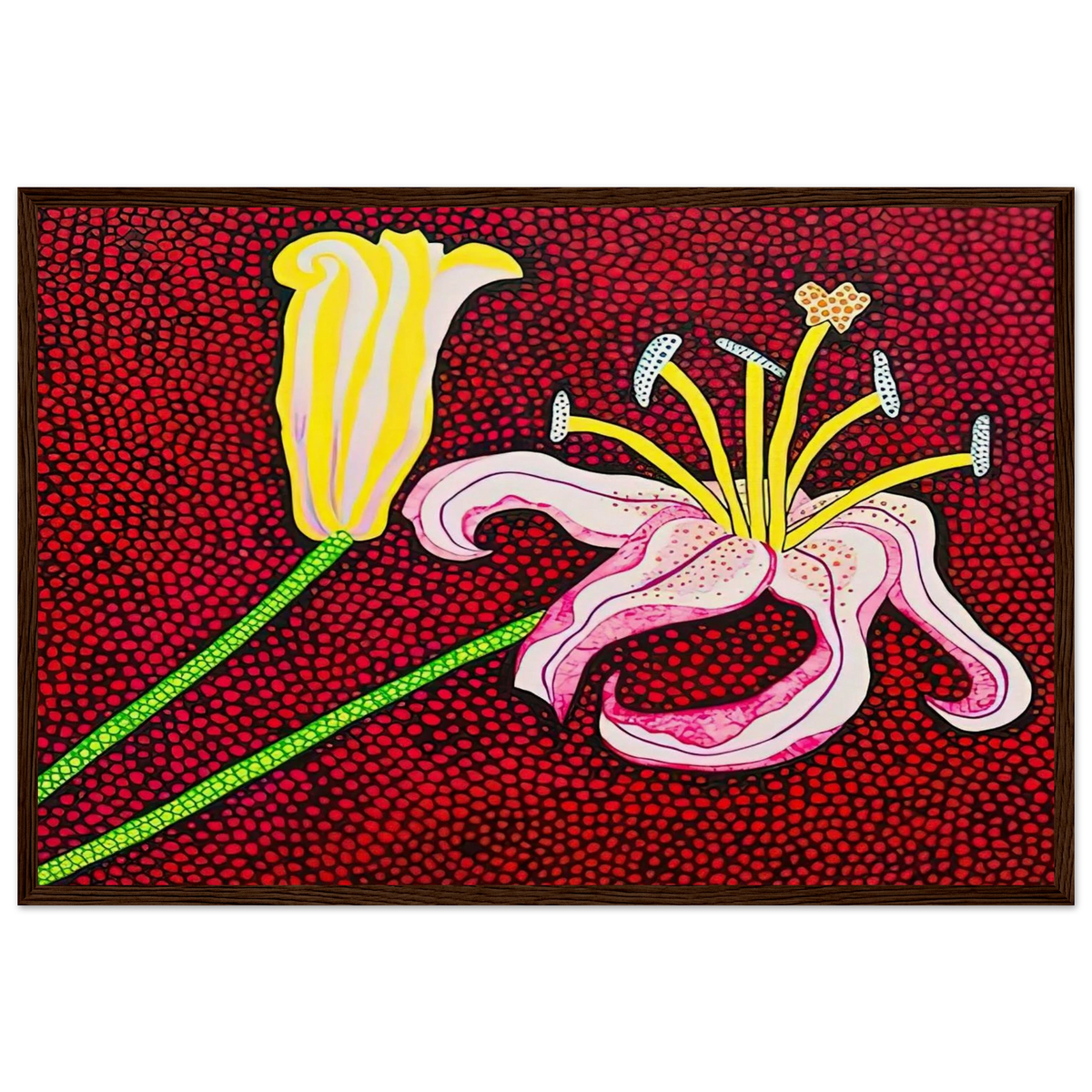 READY TO BLOSSOM IN THE MORNING 1989 Framed Poster | Yayoi Kusama Framed Prints Wall Art | Yayoi Kusama Prints