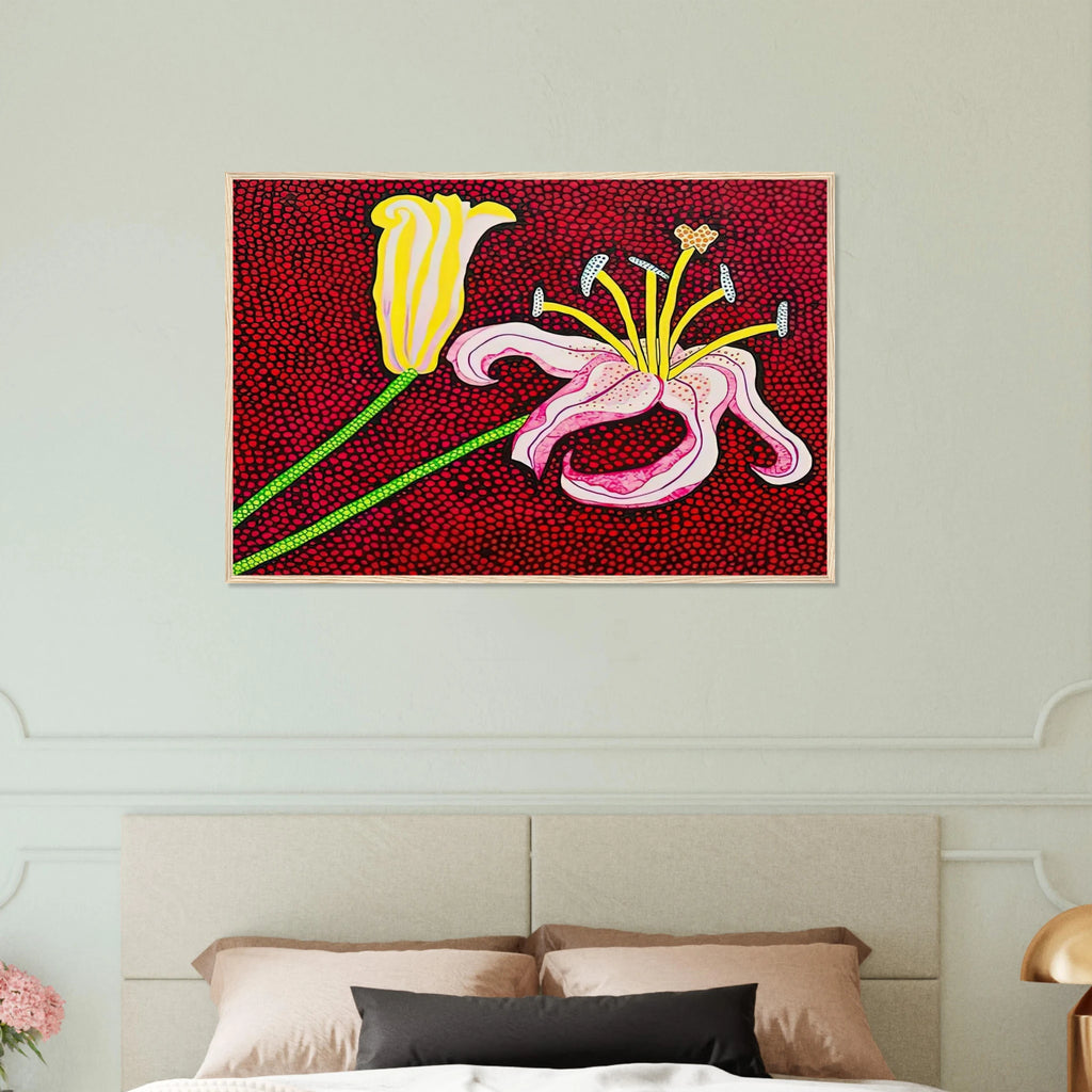 READY TO BLOSSOM IN THE MORNING 1989 Framed Poster | Yayoi Kusama Framed Prints Wall Art | Yayoi Kusama Prints