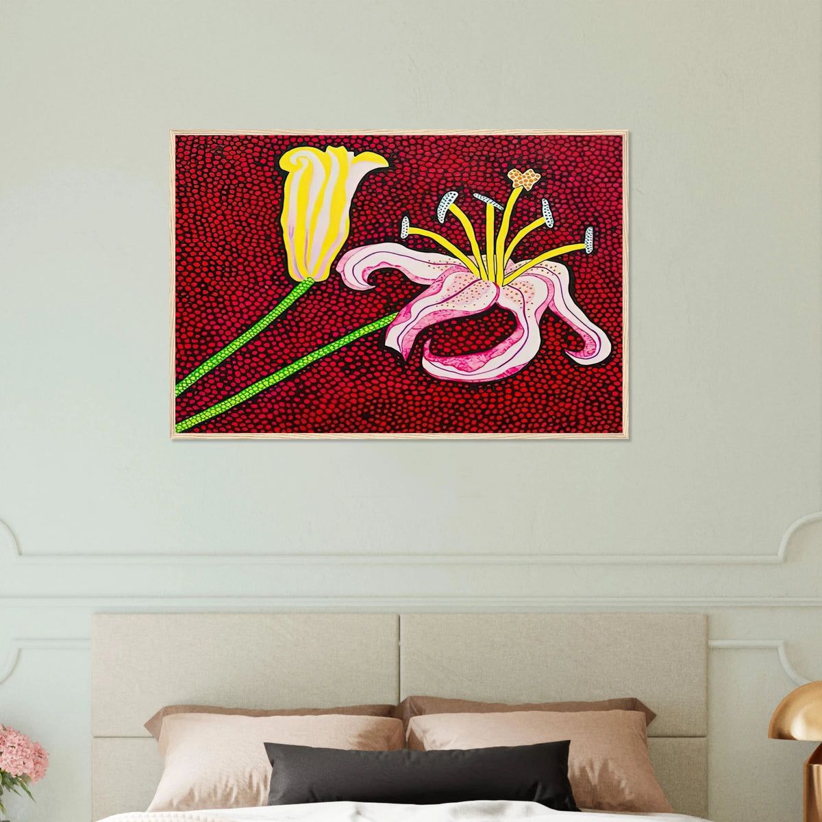 READY TO BLOSSOM IN THE MORNING 1989 Framed Poster | Yayoi Kusama Framed Prints Wall Art | Yayoi Kusama Prints
