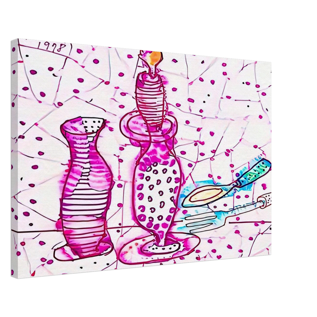 STILL LIFE OF CANDLESTICK 1978 Canvas | Yayoi Kusama Canvas | Yayoi Kusama Prints