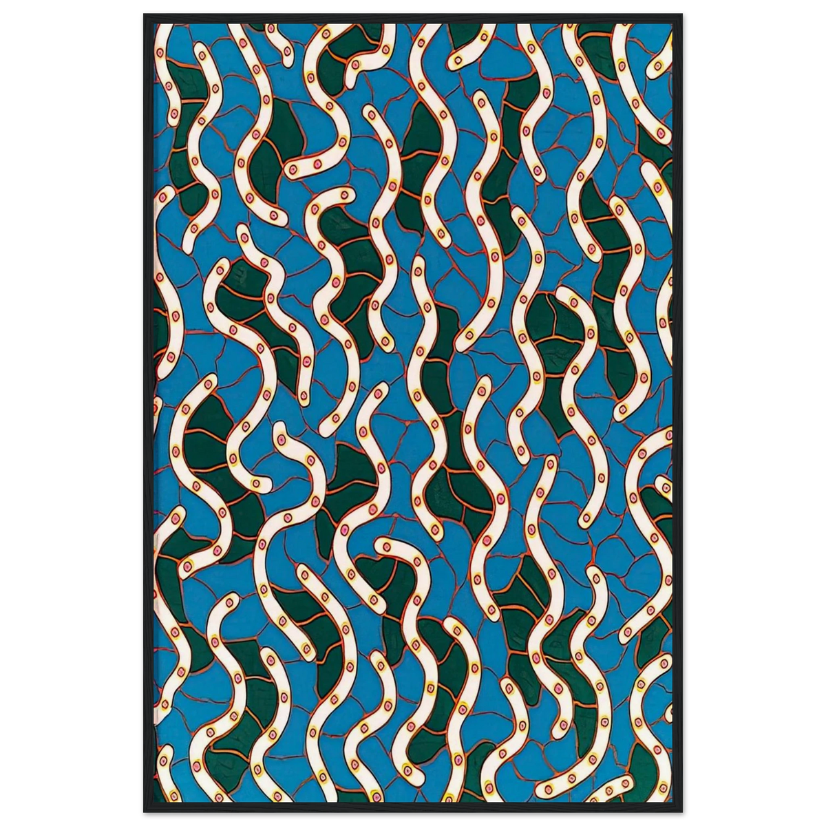 WAVES ON THE HUDSON RIVER 1988 Framed Poster | Yayoi Kusama Framed Prints Wall Art | Yayoi Kusama Prints