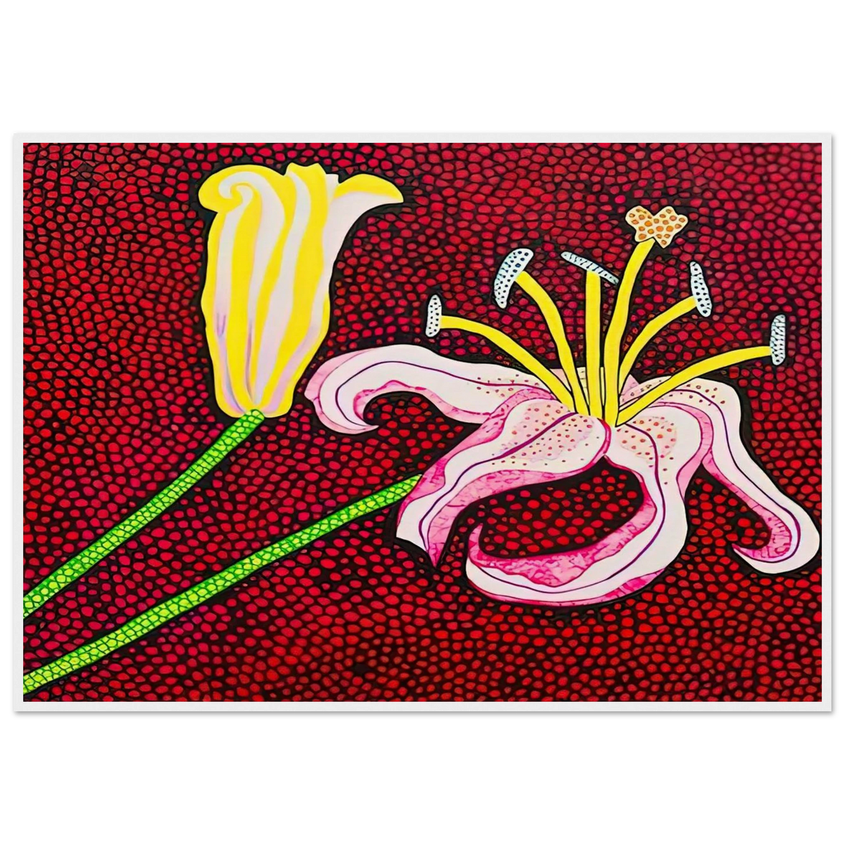 READY TO BLOSSOM IN THE MORNING 1989 Framed Poster | Yayoi Kusama Framed Prints Wall Art | Yayoi Kusama Prints