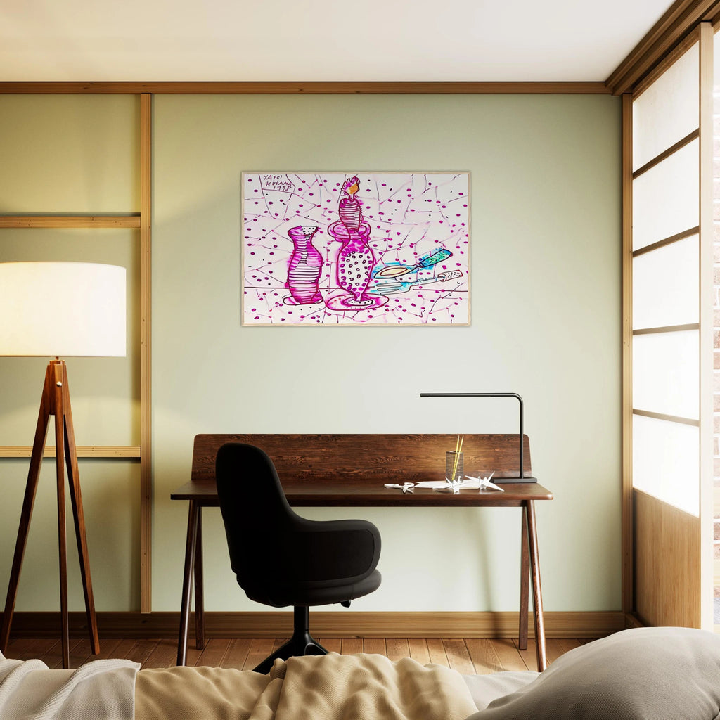 STILL LIFE OF CANDLESTICK 1978 Framed Poster | Yayoi Kusama Framed Prints Wall Art | Yayoi Kusama Prints