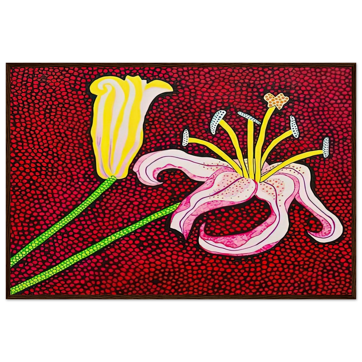 READY TO BLOSSOM IN THE MORNING 1989 Framed Poster | Yayoi Kusama Framed Prints Wall Art | Yayoi Kusama Prints