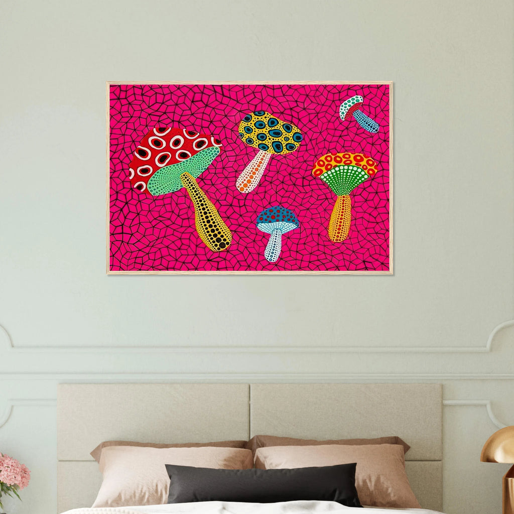 MUSHROOMS 1995 Framed Poster | Yayoi Kusama Framed Prints Wall Art | Yayoi Kusama Prints