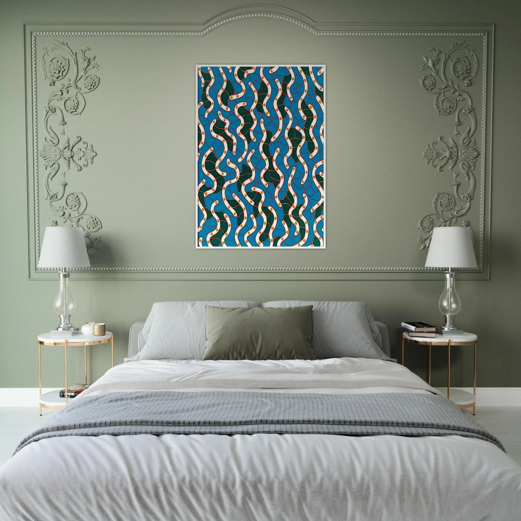 WAVES ON THE HUDSON RIVER 1988 Framed Poster | Yayoi Kusama Framed Prints Wall Art | Yayoi Kusama Prints