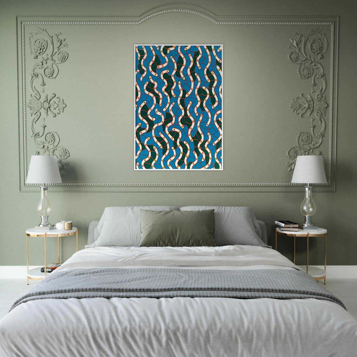 WAVES ON THE HUDSON RIVER 1988 Framed Poster | Yayoi Kusama Framed Prints Wall Art | Yayoi Kusama Prints