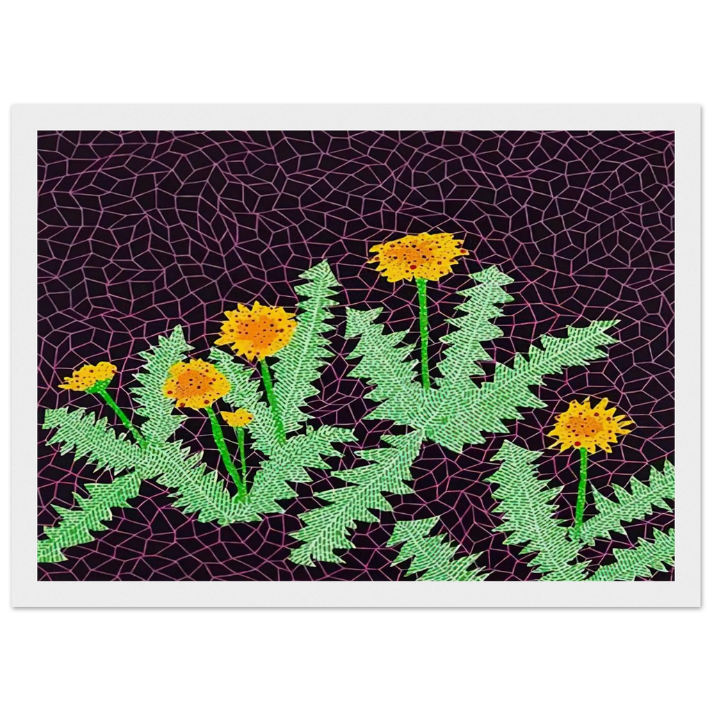 DANDELIONS 1985 Framed Poster | Yayoi Kusama Framed Prints Wall Art | Yayoi Kusama Prints