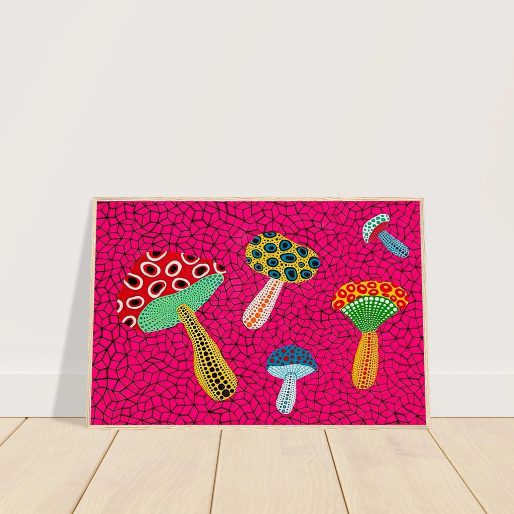 MUSHROOMS 1995 Framed Poster | Yayoi Kusama Framed Prints Wall Art | Yayoi Kusama Prints