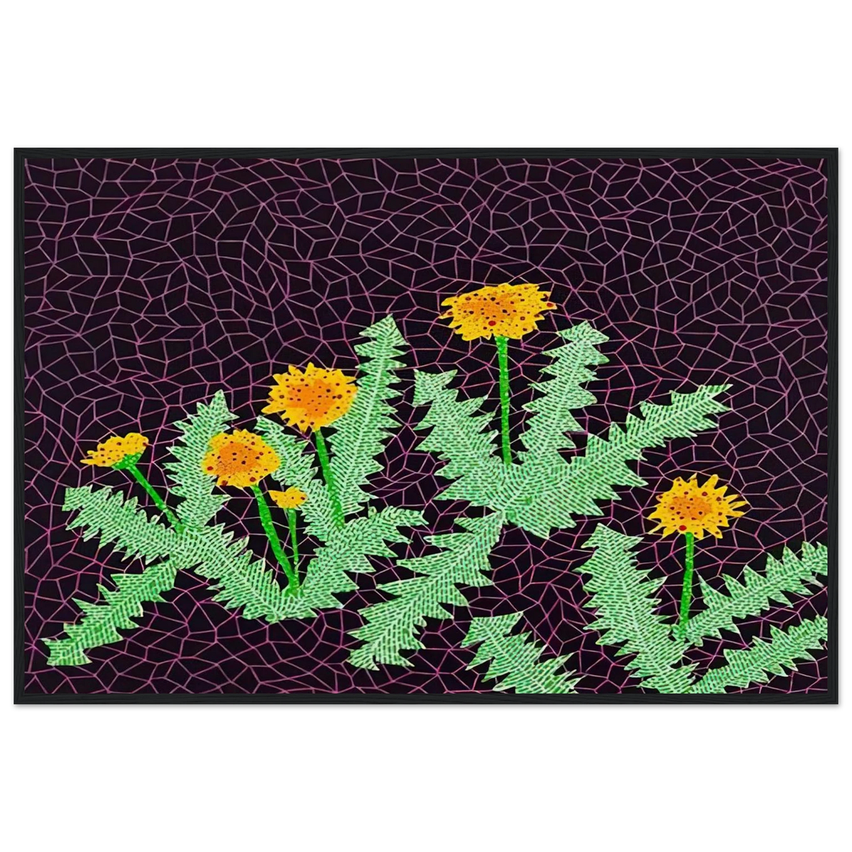 DANDELIONS 1985 Framed Poster | Yayoi Kusama Framed Prints Wall Art | Yayoi Kusama Prints