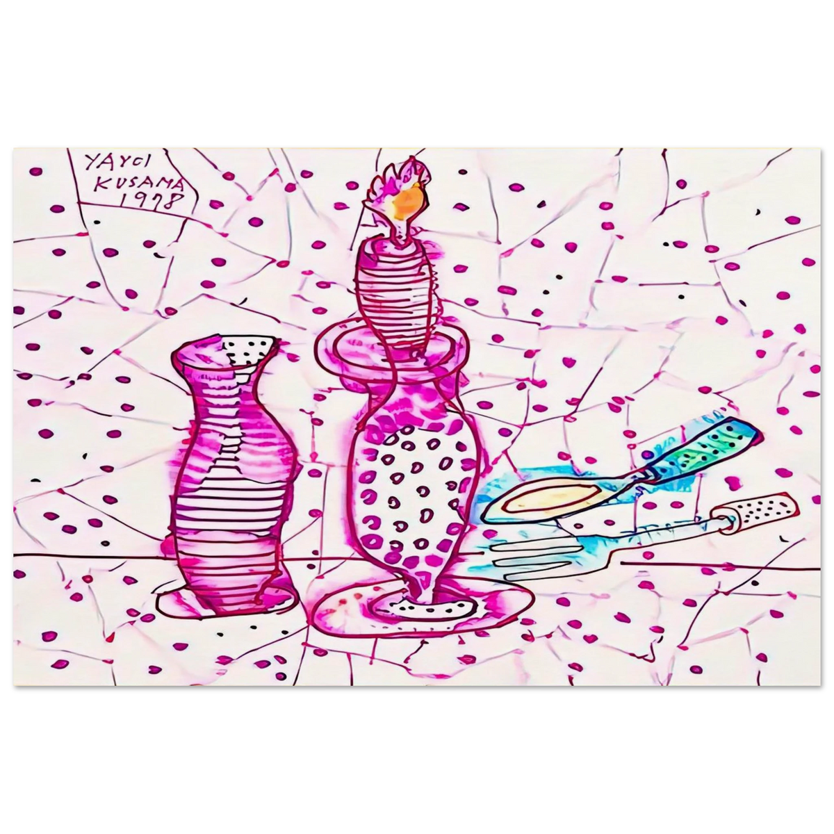 STILL LIFE OF CANDLESTICK 1978 Poster | Yayoi Kusama Poster | Yayoi Kusama Prints