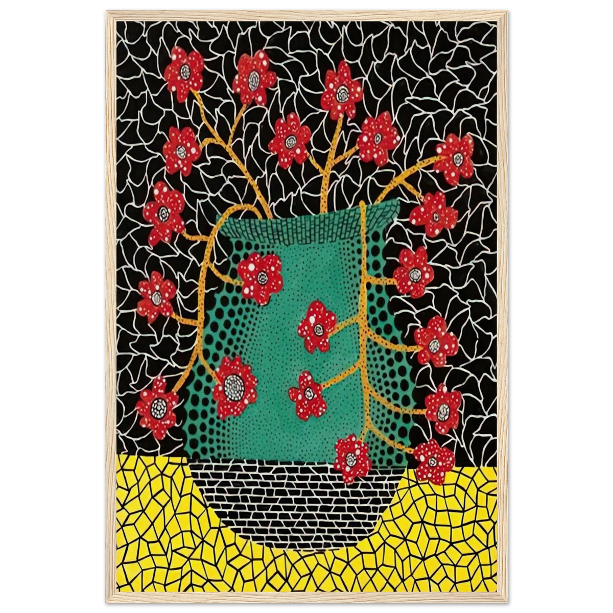 FLOWERS 1983 Framed Poster | Yayoi Kusama Framed Prints Wall Art | Yayoi Kusama Prints