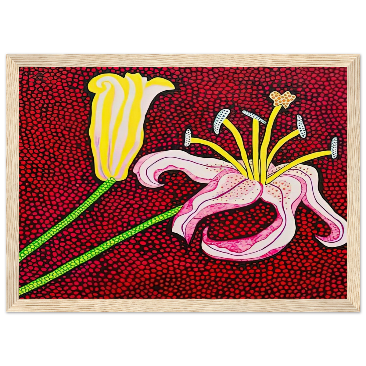 READY TO BLOSSOM IN THE MORNING 1989 Framed Poster | Yayoi Kusama Framed Prints Wall Art | Yayoi Kusama Prints