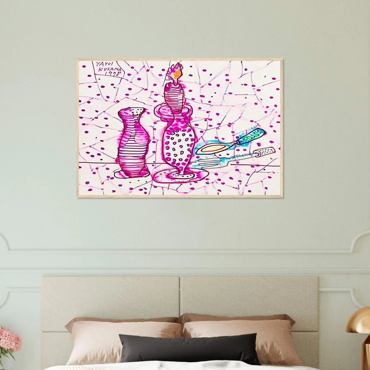 STILL LIFE OF CANDLESTICK 1978 Framed Poster | Yayoi Kusama Framed Prints Wall Art | Yayoi Kusama Prints