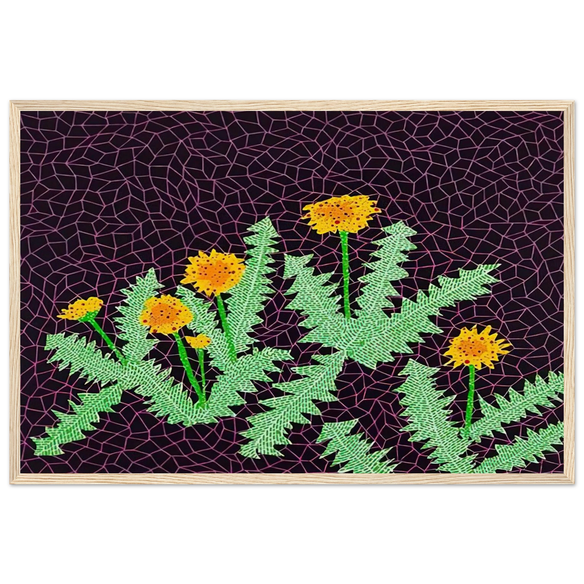 DANDELIONS 1985 Framed Poster | Yayoi Kusama Framed Prints Wall Art | Yayoi Kusama Prints