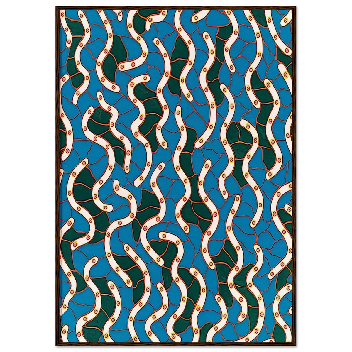 WAVES ON THE HUDSON RIVER 1988 Framed Poster | Yayoi Kusama Framed Prints Wall Art | Yayoi Kusama Prints