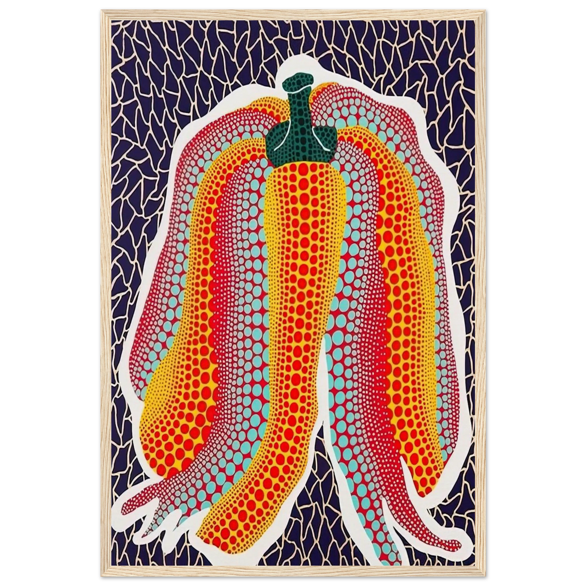 PUMPKIN 1990 Framed Poster | Yayoi Kusama Framed Prints Wall Art | Yayoi Kusama Prints