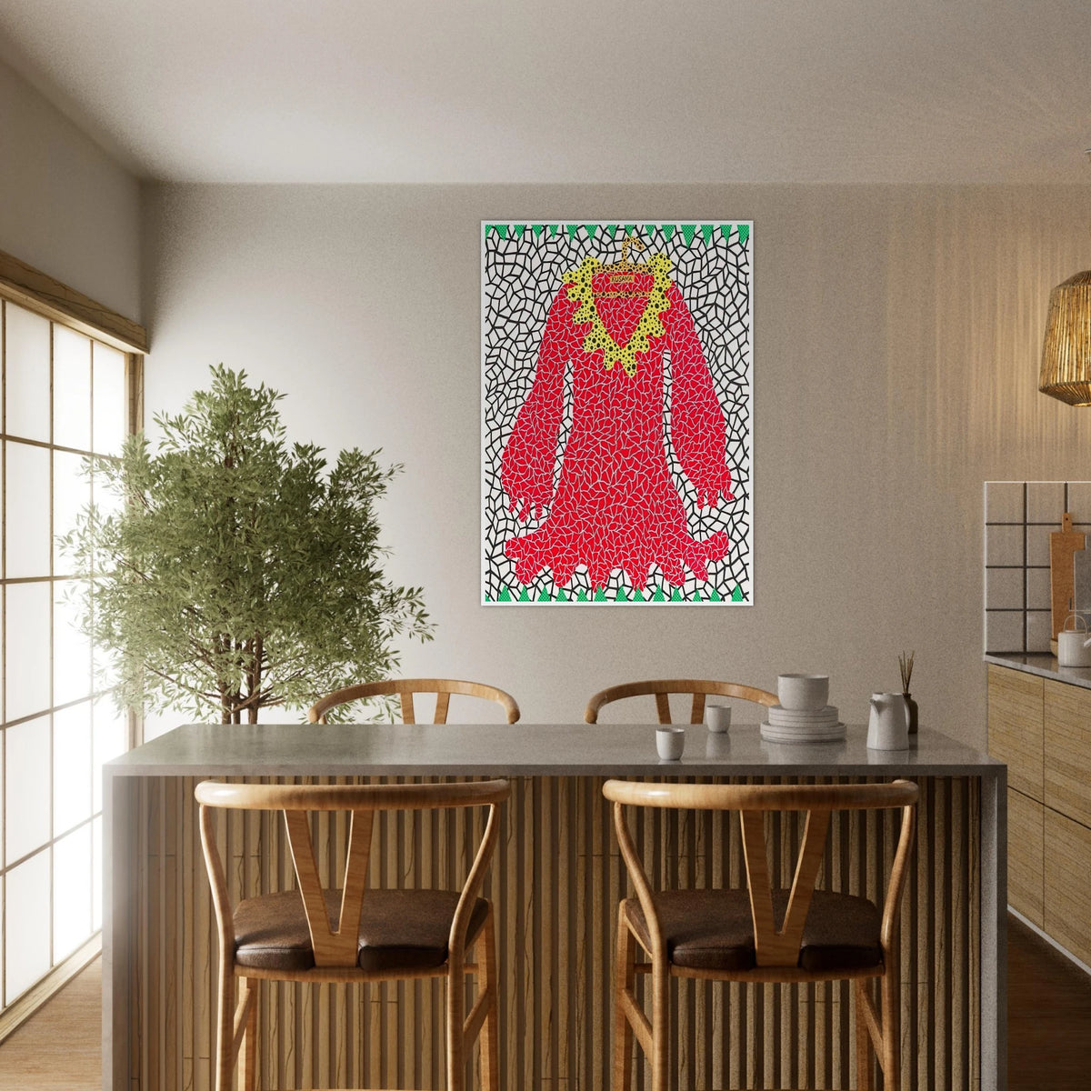DRESS 1982 Framed Poster | Yayoi Kusama Framed Prints Wall Art | Yayoi Kusama Prints