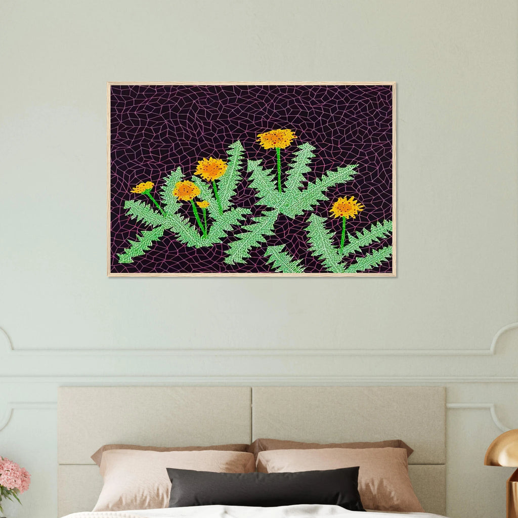 DANDELIONS 1985 Framed Poster | Yayoi Kusama Framed Prints Wall Art | Yayoi Kusama Prints