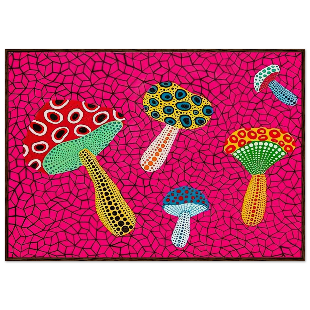 MUSHROOMS 1995 Framed Poster | Yayoi Kusama Framed Prints Wall Art | Yayoi Kusama Prints