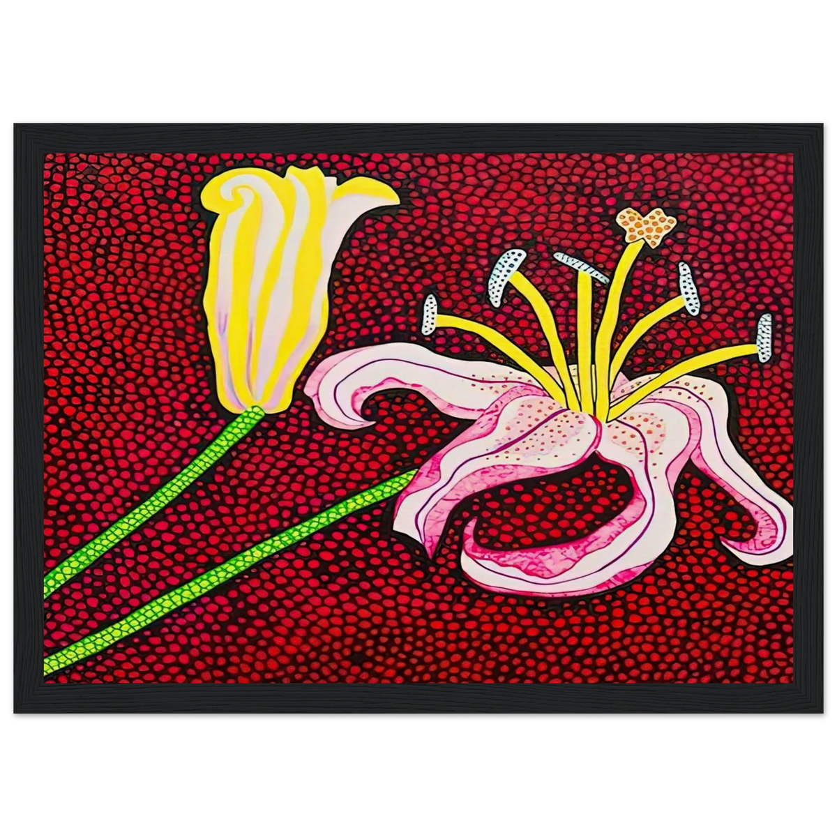 READY TO BLOSSOM IN THE MORNING 1989 Framed Poster | Yayoi Kusama Framed Prints Wall Art | Yayoi Kusama Prints
