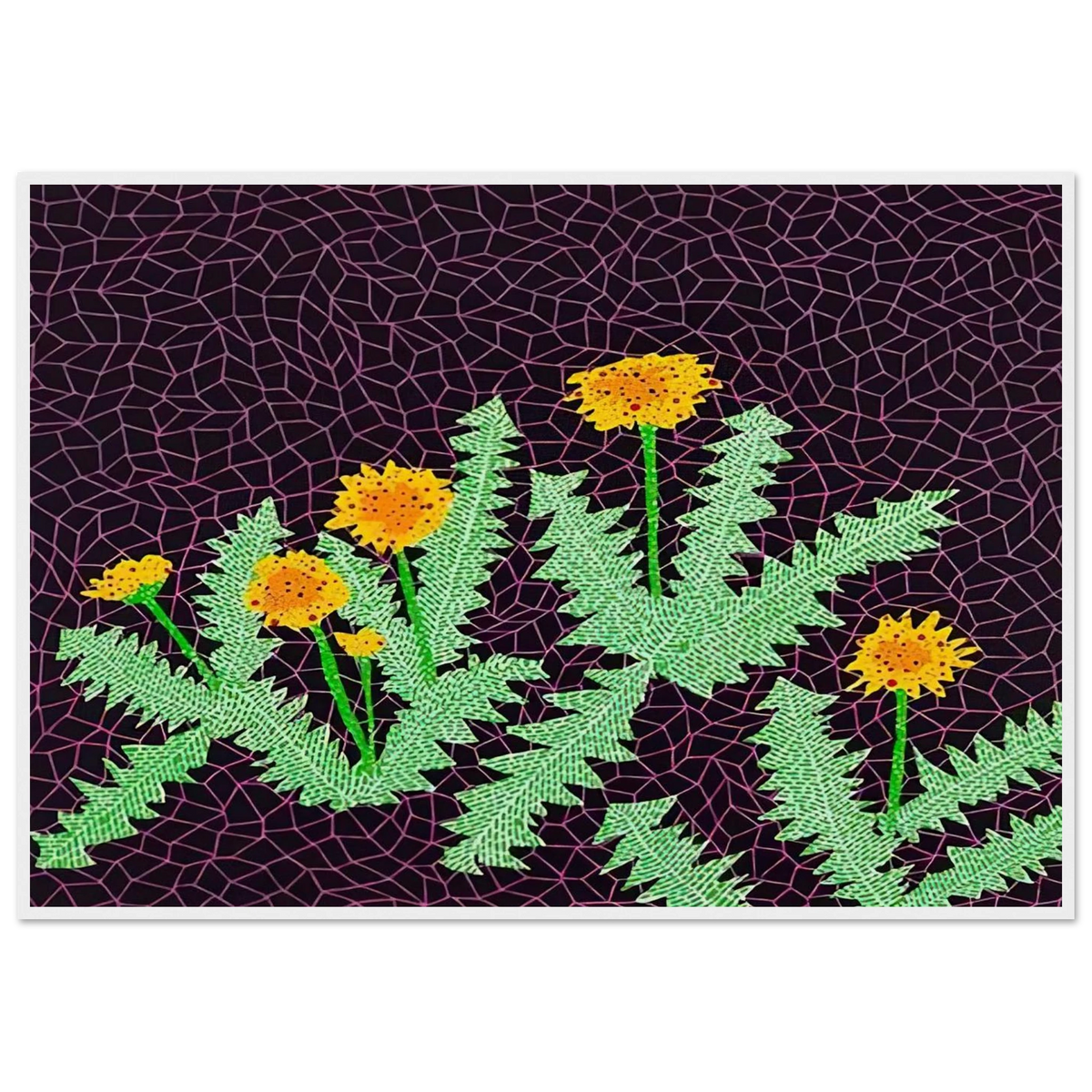 DANDELIONS 1985 Framed Poster | Yayoi Kusama Framed Prints Wall Art | Yayoi Kusama Prints