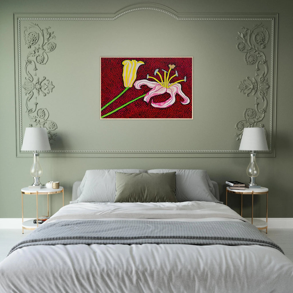 READY TO BLOSSOM IN THE MORNING 1989 Framed Poster | Yayoi Kusama Framed Prints Wall Art | Yayoi Kusama Prints