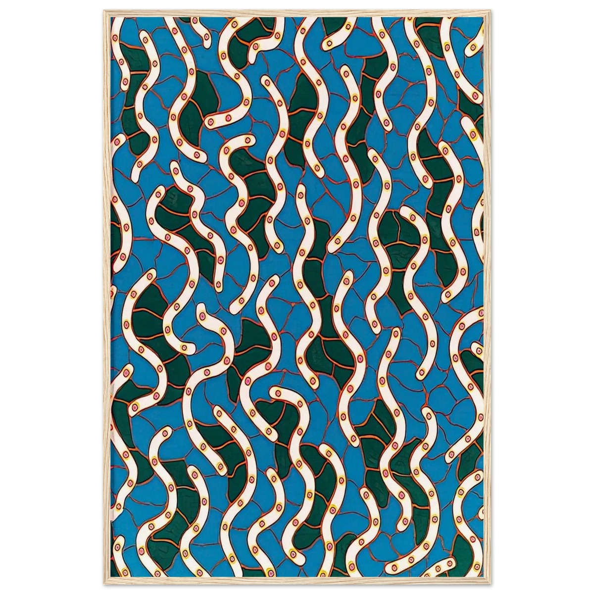 WAVES ON THE HUDSON RIVER 1988 Framed Poster | Yayoi Kusama Framed Prints Wall Art | Yayoi Kusama Prints