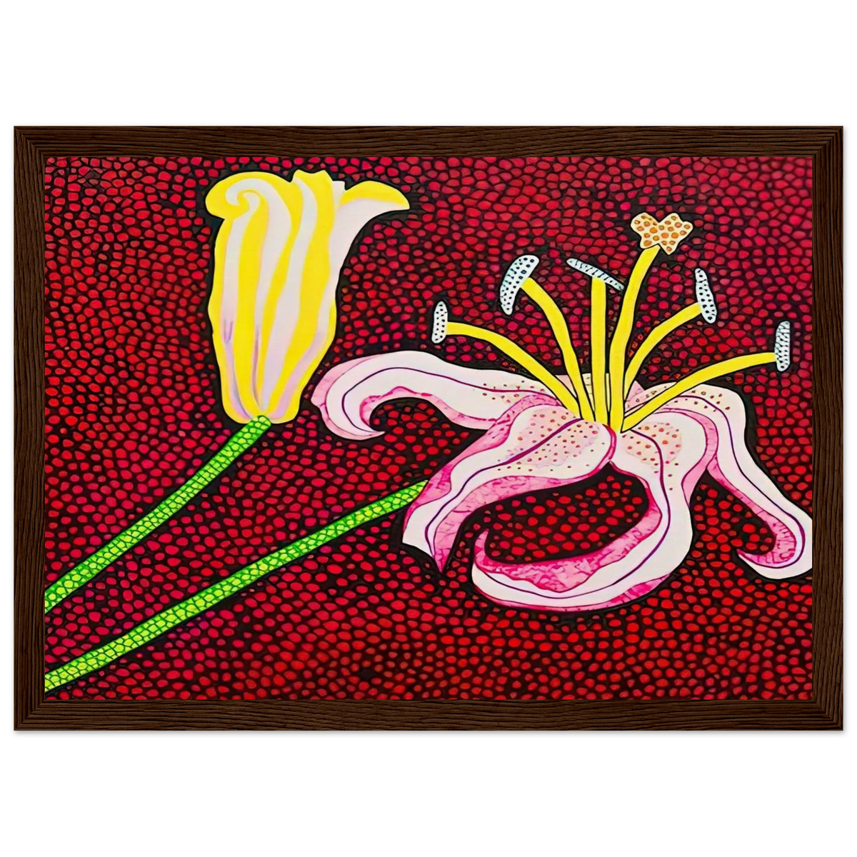 READY TO BLOSSOM IN THE MORNING 1989 Framed Poster | Yayoi Kusama Framed Prints Wall Art | Yayoi Kusama Prints