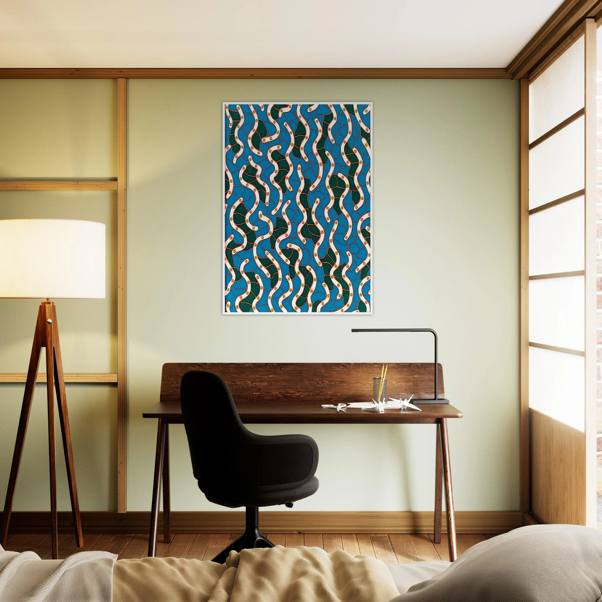 WAVES ON THE HUDSON RIVER 1988 Framed Poster | Yayoi Kusama Framed Prints Wall Art | Yayoi Kusama Prints