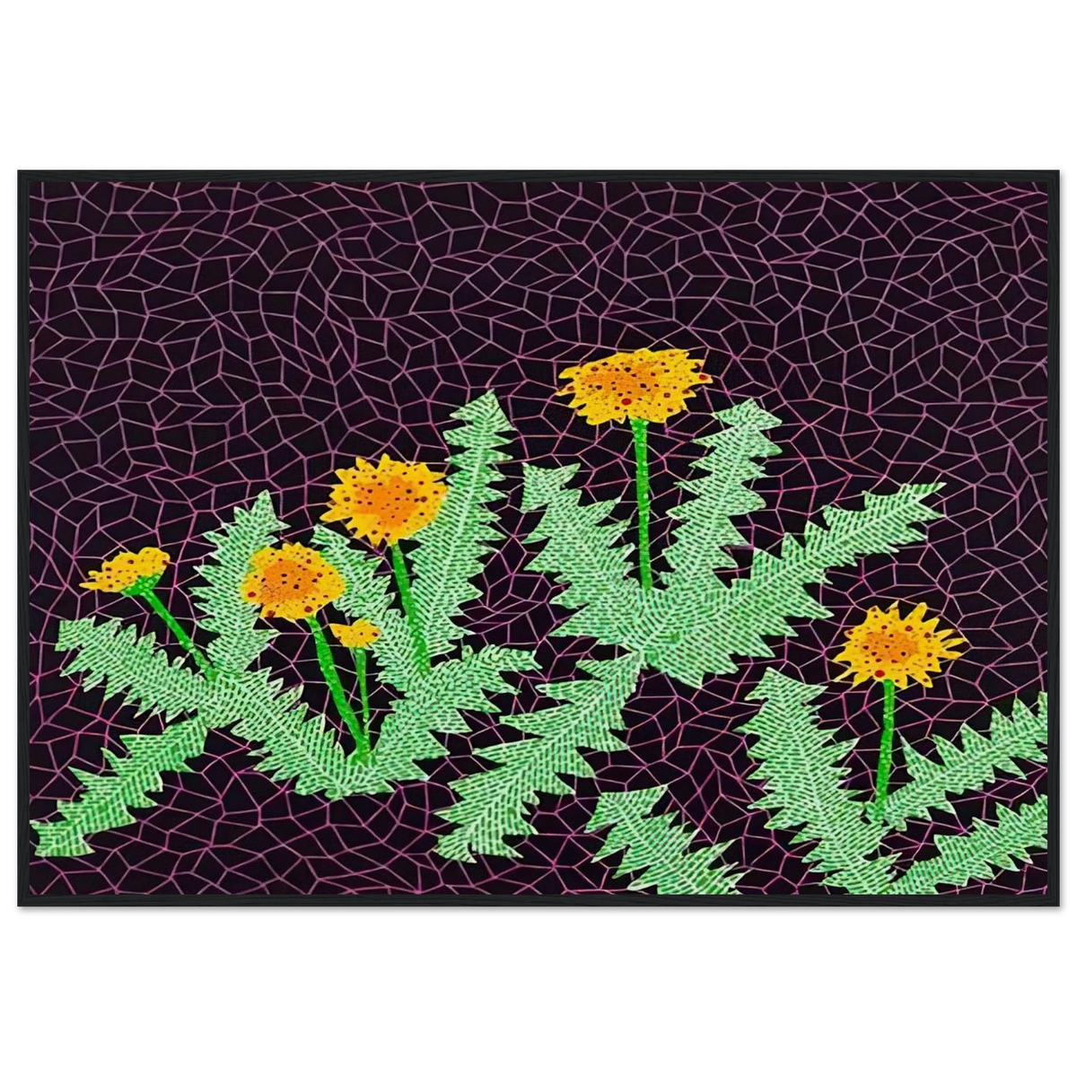DANDELIONS 1985 Framed Poster | Yayoi Kusama Framed Prints Wall Art | Yayoi Kusama Prints