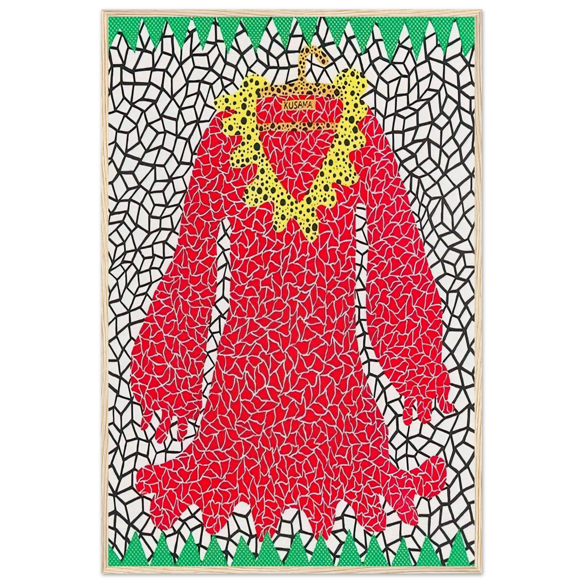 DRESS 1982 Framed Poster | Yayoi Kusama Framed Prints Wall Art | Yayoi Kusama Prints