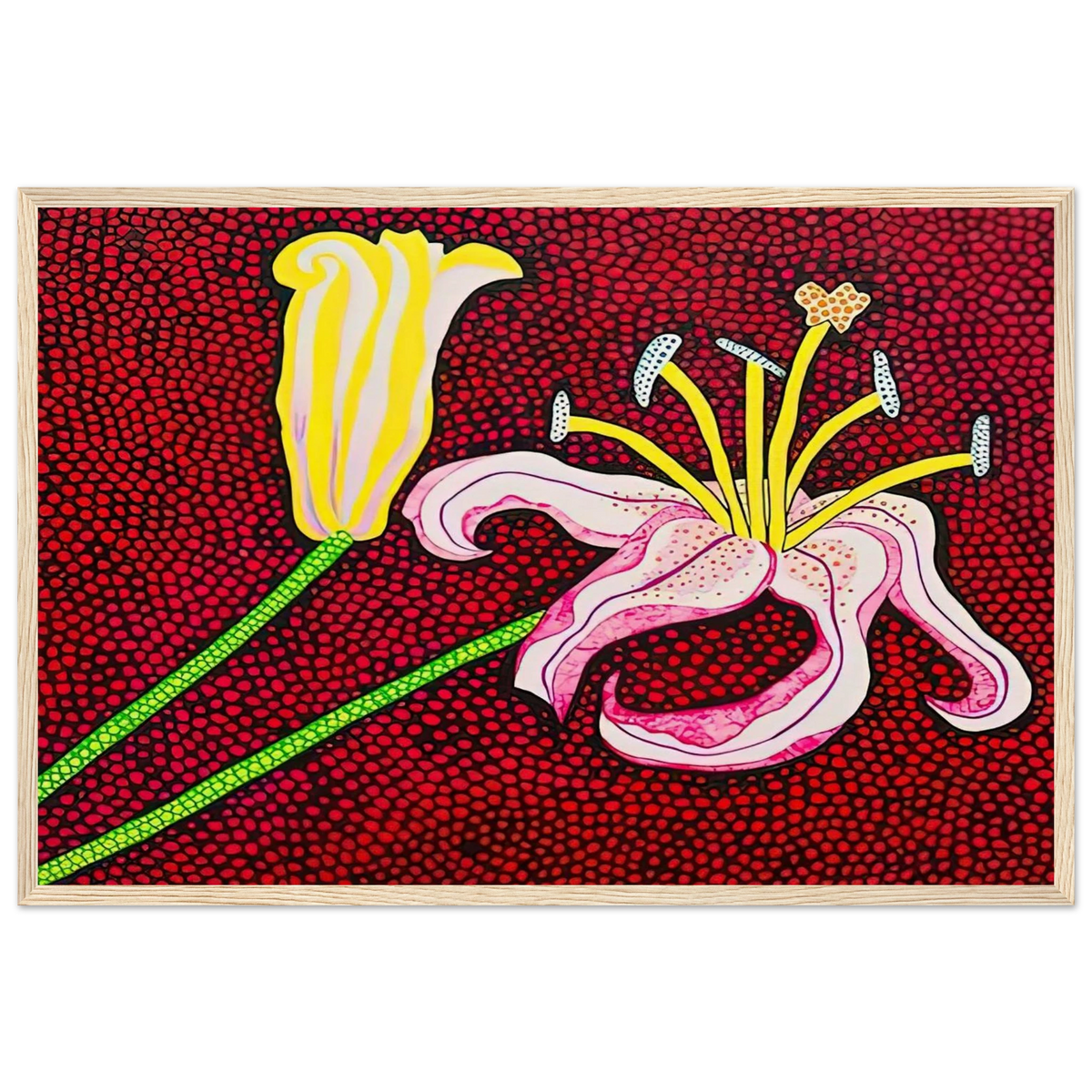 READY TO BLOSSOM IN THE MORNING 1989 Framed Poster | Yayoi Kusama Framed Prints Wall Art | Yayoi Kusama Prints