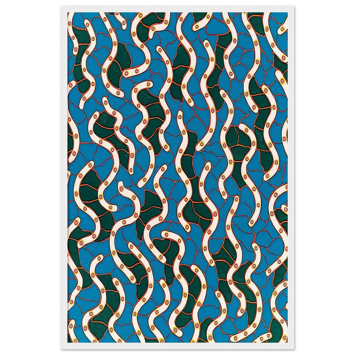 WAVES ON THE HUDSON RIVER 1988 Framed Poster | Yayoi Kusama Framed Prints Wall Art | Yayoi Kusama Prints