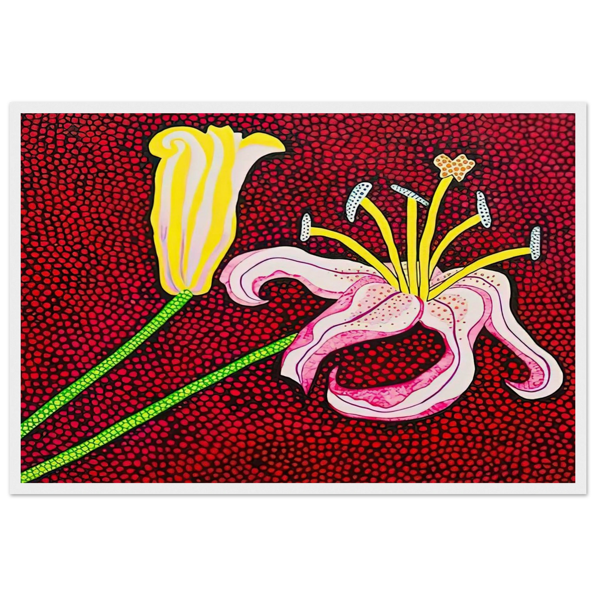 READY TO BLOSSOM IN THE MORNING 1989 Framed Poster | Yayoi Kusama Framed Prints Wall Art | Yayoi Kusama Prints