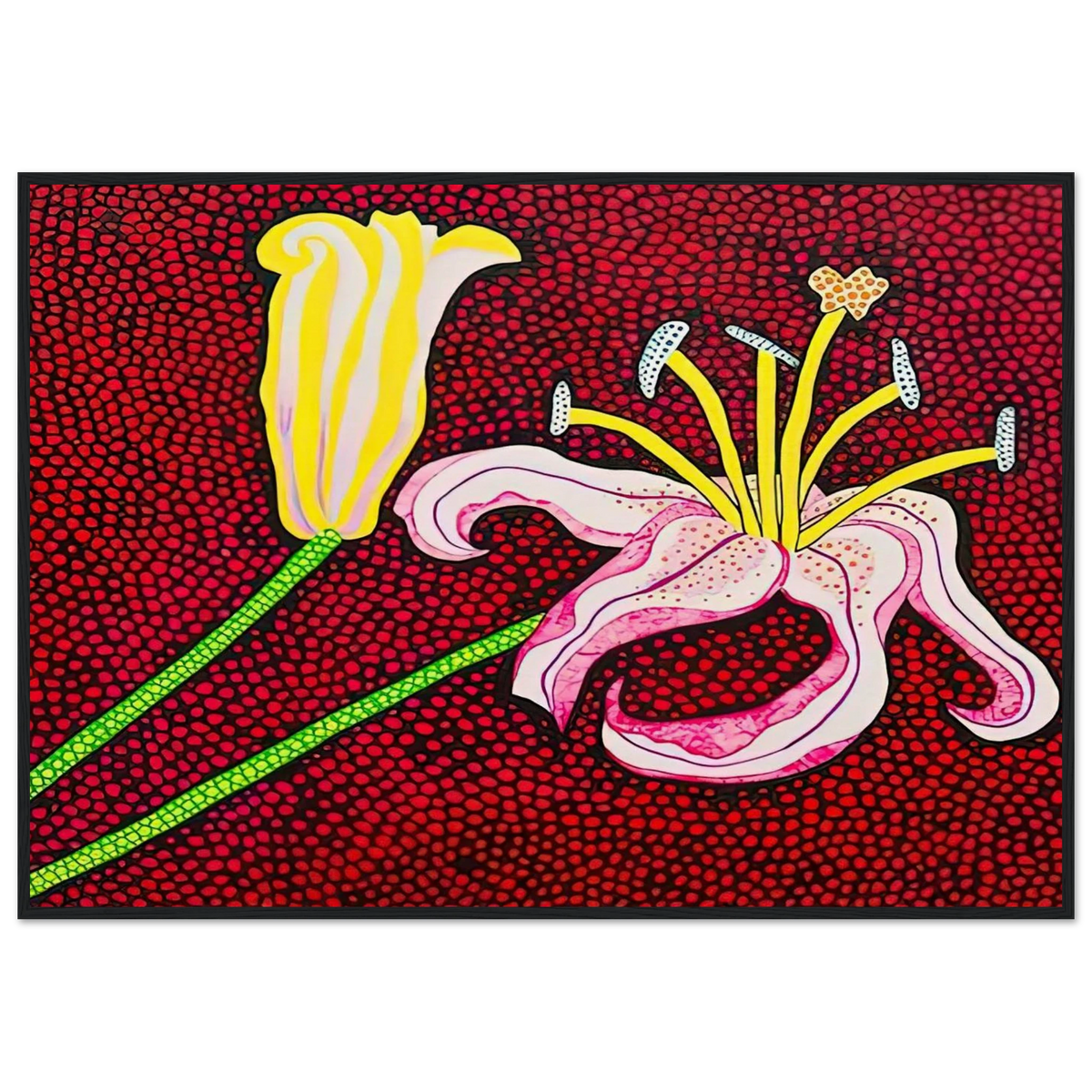 READY TO BLOSSOM IN THE MORNING 1989 Framed Poster | Yayoi Kusama Framed Prints Wall Art | Yayoi Kusama Prints