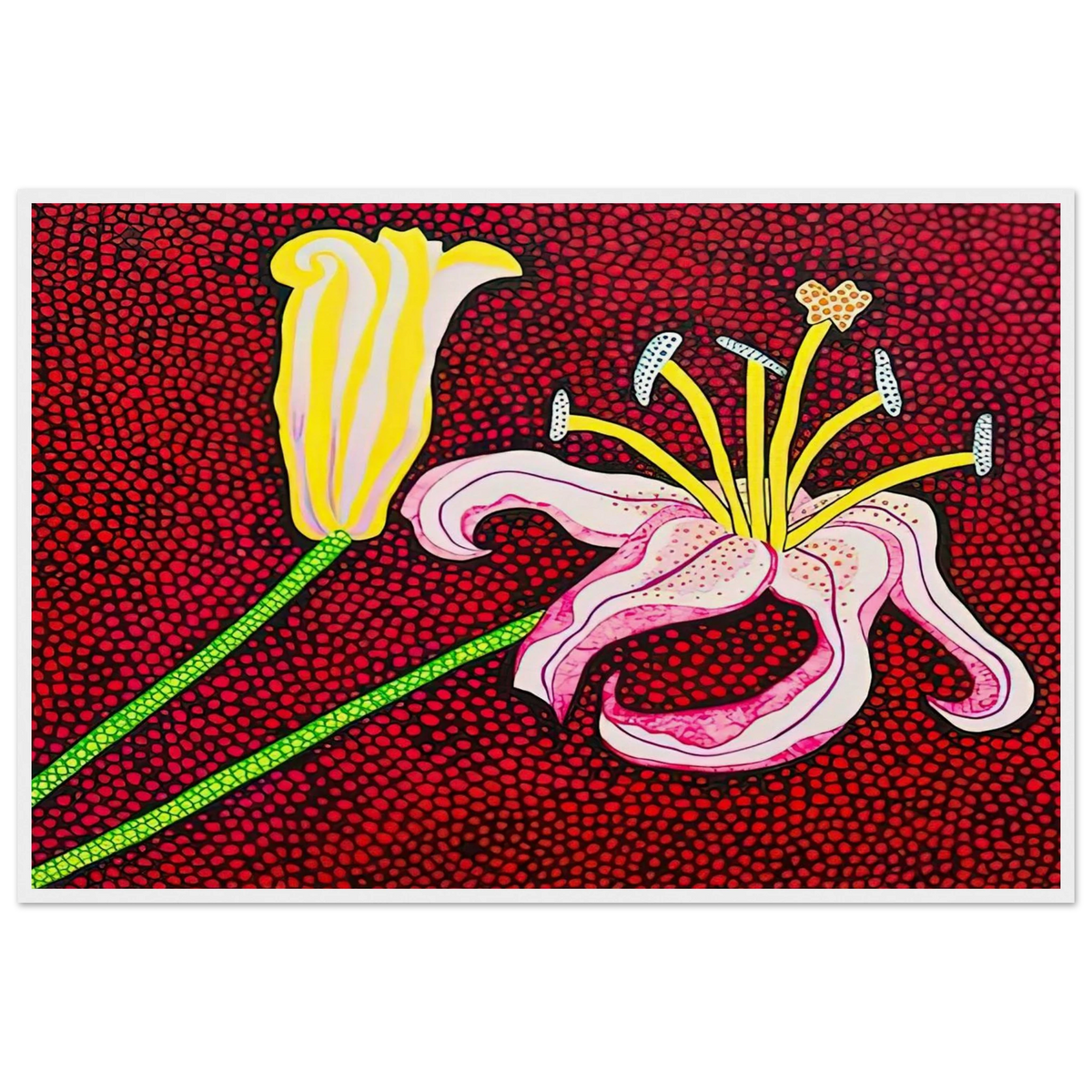 READY TO BLOSSOM IN THE MORNING 1989 Framed Poster | Yayoi Kusama Framed Prints Wall Art | Yayoi Kusama Prints