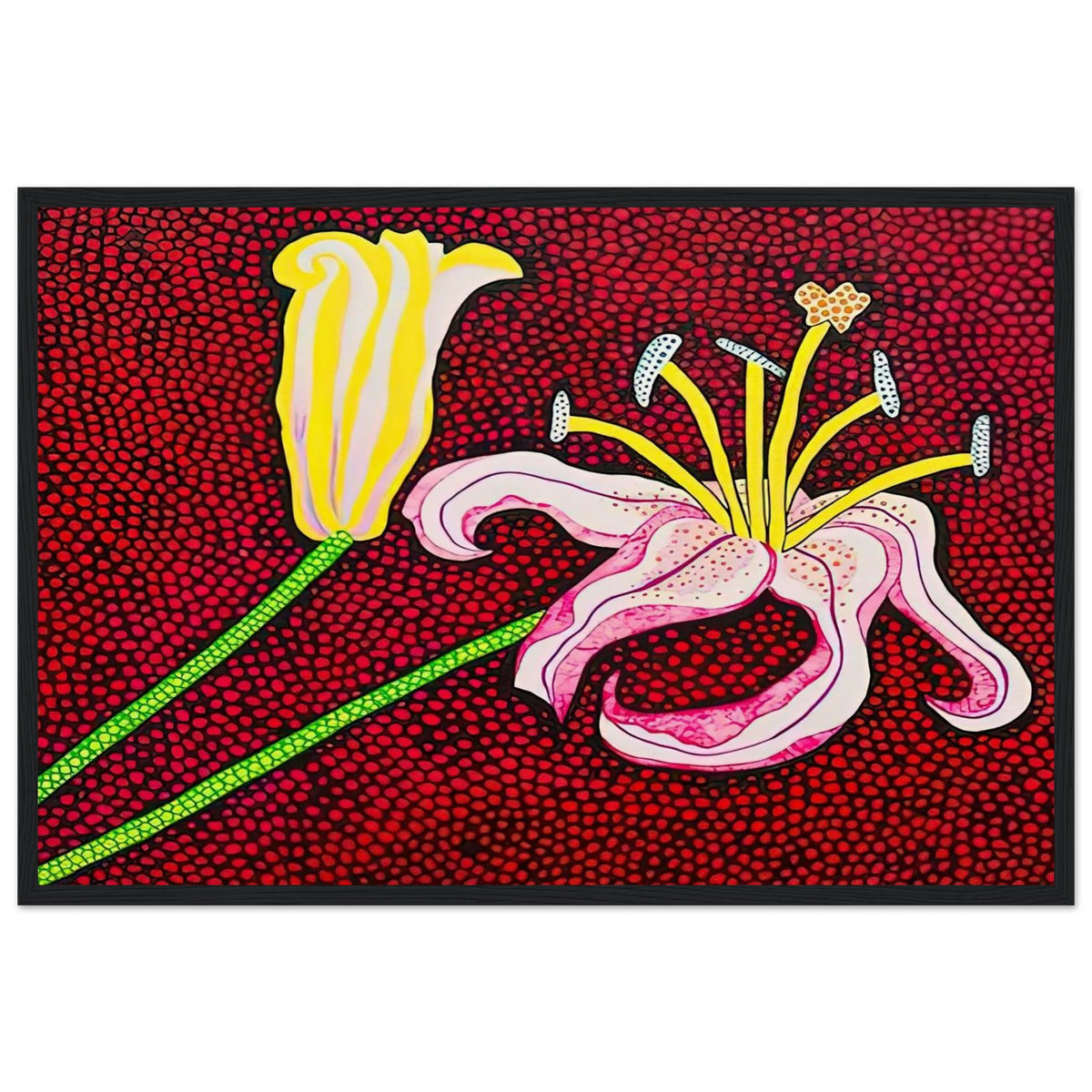 READY TO BLOSSOM IN THE MORNING 1989 Framed Poster | Yayoi Kusama Framed Prints Wall Art | Yayoi Kusama Prints
