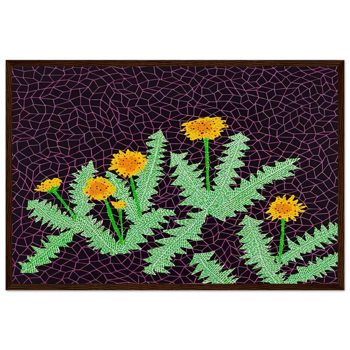 DANDELIONS 1985 Framed Poster | Yayoi Kusama Framed Prints Wall Art | Yayoi Kusama Prints