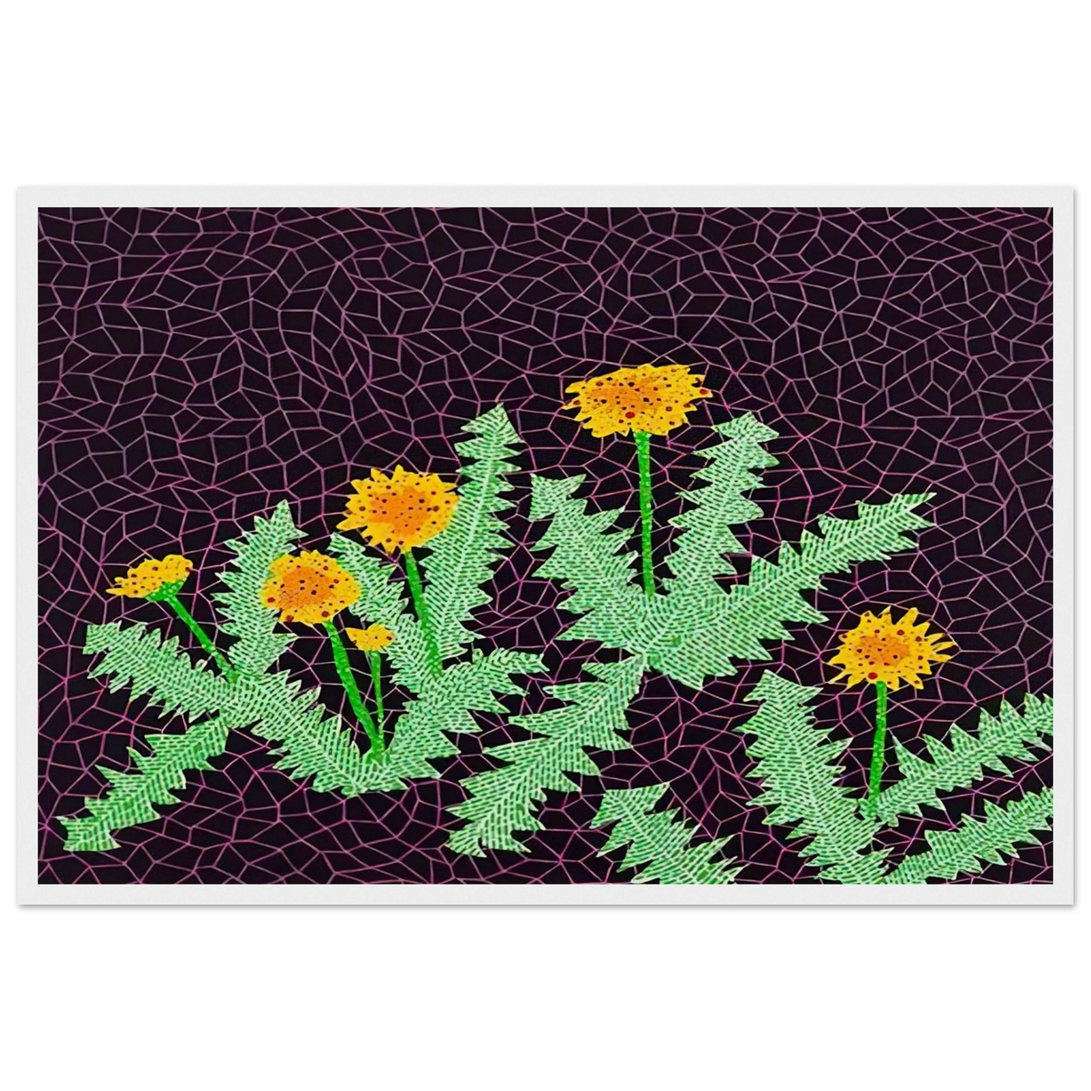 DANDELIONS 1985 Framed Poster | Yayoi Kusama Framed Prints Wall Art | Yayoi Kusama Prints