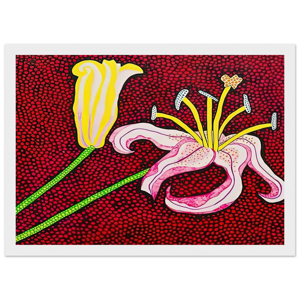 READY TO BLOSSOM IN THE MORNING 1989 Framed Poster | Yayoi Kusama Framed Prints Wall Art | Yayoi Kusama Prints